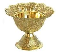 PR International Akhand Jyoti Diya / Kamal Akhand Diya pour Puja décoratif en laiton/cristal Lampe à huile photophore Lanterne Diya pour Pooja Puja Room