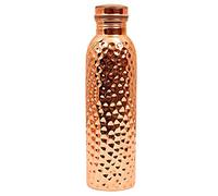 PR INTERNATIONAL Bouteille d'eau en cuivre pur martelé avec couvercle 900 ml