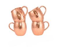PR International Moscow Mule Lot de 4 tasses en cuivre aspect martelé pour Moscow Mule Parfait pour toute boisson fraîche