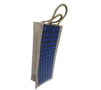 PR INTERNATIONAL Sac à bouteille d'eau moderne en toile de jute avec poignées, bleu, Unique