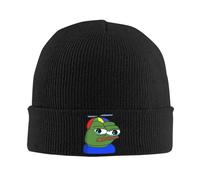 Pr ler P-Pepe Bonnets tricotés Skullies pour Hommes Tuques Bonnets d’Hiver en Acrylique Hip Hop