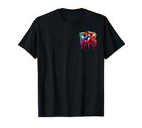 PR Street Art Drip Effect Porto Rico Patriotic Flag Cool T-Shirt
