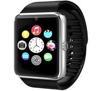 Prabeo Montre téléphone connectée débloqué Bluetooth 3.0 avec support carte Sim - Compatible Apple et Android- Appareil photo - Noir