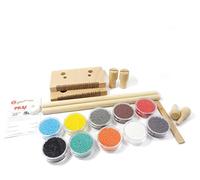 Pracht Creatives Hobby 3331-11 Cadre de tissage de perles en bois pour enfiler des perles et tisser, démonté, avec perles (rocailles), fil de nylon, aiguille et mode d'emploi