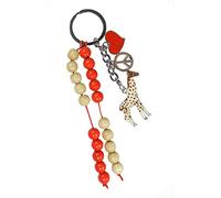 Pracht Creatives Hobby 5936-12045 Chaîne de calcul avec porte-clés à décorer soi-même, girafe rouge-nature, set de bricolage avec 20 perles de calcul, pour la rentrée scolaire pour le sac à sucre