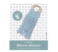 Pracht Creatives Hobby 5953-60441 Bricolage pour créer Un Sac en Filet macramé, kit Complet avec cordelette en Papier recyclé Bleu Clair, Anneaux en Bois et Instructions, Blue Tone, ca. 30 x 60 cm