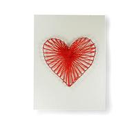 Pracht Creatives Hobby 6029-15011 Tableau à fils Cœur env. 15 x 20 cm, petit tableau String-Art, set complet avec fil, clous métalliques, outil, pochoir et plaque en bois