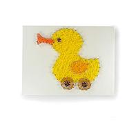 Pracht Creatives Hobby 6029-15041 Tableau à fils Canard env. 15 x 20 cm, petit tableau String-Art, set complet avec fil, clous métalliques, outil, pochoir et plaque en bois