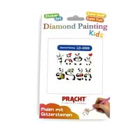 Pracht Creatives Hobby 6035-25161 Diamond Painting Stickerset, motif Panda, kit de bricolage pour créer des autocollants avec des pierres scintillantes, pour les enfants à partir de 5 ans