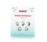 Pracht Creatives Hobby 6044-50071 Diamond Painting Porte-clés, motif licornes, kit de bricolage pour créer 5 pendentifs avec des pierres scintillantes, pour enfants à partir de 5 ans