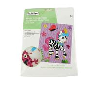 Pracht Creatives Hobby 6050-20041 Diamond Painting Set, motif Zebra, accessoires inclus, dimensions env. 20 x 16 cm, kit de bricolage pour peindre avec des pierres scintillantes