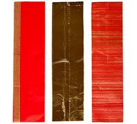 Pracht Creatives Hobby 7074-20245 Plaques de cire à décorer Mix rouge/or, 3 demi-plaques de cire, env. 200 x 50 x 0,5 mm et une bande de cire, pour modeler et décorer des bougies