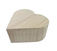 Pracht Creatives Hobby 7678-13541 Boîte en bois coeur, boîte en bois en forme de coeur avec charnières et couvercle à ouvrir, env. 13 x 13 x 6 cm, pour le rangement, la décoration et comme cadeau