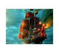 Pracht Creatives Hobby Diamond Painting Set, Tableau avec Motif Bateau Pirate et Accessoires, Set de Bricolage pour Peindre avec des Pierres Scintillantes, pour Enfants à partir de 5 Ans