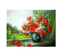 Pracht Creatives Hobby Diamond Painting Set, Tableau avec Motif Bouquet de Coquelicots et Accessoires, Set de Bricolage pour Peindre avec des Pierres Scintillantes, pour Enfants à partir de 5 Ans