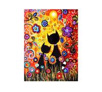 Pracht Creatives Hobby Diamond Painting Set, Tableau avec Motif Chats avec Fleurs et Accessoires, Set de Bricolage pour Peindre avec des Pierres Scintillantes, pour Enfants à partir de 5 Ans