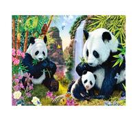 Pracht Creatives Hobby Diamond Painting Set, Tableau avec Motif Famille Panda et Accessoires, Set de Bricolage pour Peindre avec des Pierres Scintillantes, pour Enfants à partir de 5 Ans