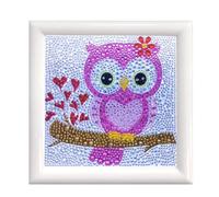Pracht Creatives Hobby Diamond Painting Set, Tableau avec Motif Hibou et Accessoires, Set de Bricolage pour Peindre avec des Pierres Scintillantes, pour Enfants à partir de 5 Ans