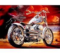 Pracht Creatives Hobby Diamond Painting Set, Tableau avec Motif Moto et Accessoires, Dimensions env. 35 x 25 cm, kit de Bricolage pour Peindre avec des Paillettes pour Les Enfants à partir de 5 Ans
