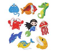 Pracht Creatives Hobby Diamond Painting Stickerset, Motif habitants de la mer, Set de Bricolage pour créer des Autocollants avec des Pierres Brillantes, pour Enfants à partir de 5 Ans