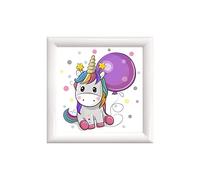 Pracht Creatives Hobby Diamond Painting Tableau avec Cadre, Motif Licorne, Taille env. 18 x 18 cm, kit de Bricolage pour Peindre avec des Pierres Brillantes, pour Enfants à partir de 5 Ans