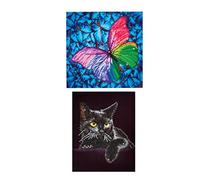 Pracht Creatives Hobby Dotz 69501 Kit de bricolage pour enfants et adultes avec motifs de chats et de projecteurs de couleur rose Env. 40 x 10 cm Multicolore