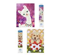 Pracht Creatives Hobby Dotz 69504 Kit de bricolage pour enfants et adultes Motif Lulu Llama et Pup en pot, env. 40 x 10 cm Multicolore