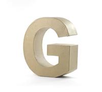 Pracht Creatives Hobby Papp Art Lettre G 17,5 x 5,5 cm Lettres 3D à peindre, coller, décorer comme inscription décorative