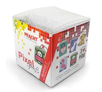 Pracht Creatives Hobby Pixel P90007-63501 Kit de bricolage amusant 2 pour enfants, système d'assemblage simple avec des petites pierres en bioplastique pour créer 6 porte-clés (médaillons)
