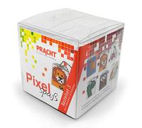 Pracht Creatives Hobby Pixel P90010-63501 Kit de bricolage amusant 3 pour enfants, système d'assemblage simple avec des petites pierres en bioplastique pour créer 6 porte-clés (médaillons)