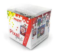 Pracht Creatives Hobby Pixel P90018-63501 Kit de bricolage amusant 10 pour enfants, système d'assemblage simple avec des petites pierres en bioplastique pour créer 4 porte-clés (médaillons)