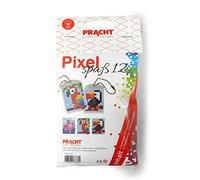 Pracht Creatives Hobby Pixel P90051-00505 Kit de bricolage amusant 12 pour enfants, système d'assemblage simple avec des petites pierres en bioplastique pour créer 2 porte-clés (médaillons)
