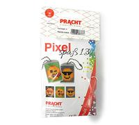 Pracht Creatives Hobby Pixel P90052-00505 Kit de bricolage amusant 13 pour enfants, système d'assemblage simple avec des petites pierres en bioplastique pour créer 2 porte-clés (médaillons)