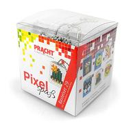 Pracht Creatives Hobby Pixel P90067-63501 Kit de bricolage 29 amusant pour enfants, système d'assemblage simple avec des petites pierres en bioplastique pour créer 6 porte-clés (médaillons)