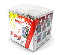 Pracht Creatives Hobby Pixel P90072-63501 Kit de bricolage amusant 34 pour enfants, système d'assemblage simple avec des petites pierres en bioplastique pour créer 6 porte-clés (médaillons)