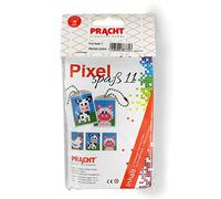 Pracht Creatives Hobby Pracht Creatives Hobby Pixel P90050-00505 Kit de bricolage amusant 11 pour enfants, système d'assemblage simple avec des petites pierres en bioplastique pour créer 2 porte-clés