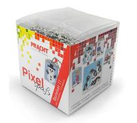 Pracht Creatives Hobby Pracht Pixel P90019-63501 Kit de bricolage amusant 11 pour enfants, système d'assemblage simple avec des petites pierres en bioplastique pour créer 4 porte-clés (médaillons)