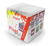 Pracht Creatives Hobby Pracht Pixel P90078-63501 Kit de bricolage amusant 40 pour enfants, système d'assemblage simple avec des petites pierres en bioplastique pour créer 6 porte-clés (médaillons)