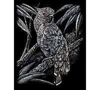 Pracht Creatives Hobby Royal & Langnickel - Image à gratter cacatoès, Argent, Images à gratter pour Enfants et Adultes, avec Crayon à gratter et modèle