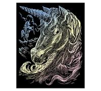 Pracht Creatives Hobby Royal & Langnickel - Image à gratter Licorne avec Effet Hologramme, Stylo à gratter et modèle Inclus, Convient aux Enfants et aux Adultes