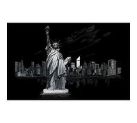 Pracht Creatives Hobby Royal & Langnickel - Image à gratter Statue de la Liberté, Argent, Images à gratter pour Enfants et Adultes, avec Stylo à gratter et modèle