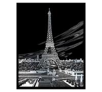 Pracht Creatives Hobby Royal & Langnickel - Image à gratter Tour Eiffel en Argent, avec Crayon à gratter et modèle, Convient aux Enfants et aux Adultes