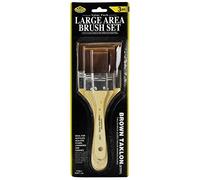 Pracht Creatives Hobby Royal & Langnickel - Set de pinceaux Plats pour Enfants, pinceaux Taklon en 3 Tailles, Set avec Poils en Polyester Marron et Manche en Bois Robuste