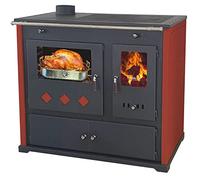 Pracktik Lux - Poêle à bois de 9,5 kW, couleur: rouge