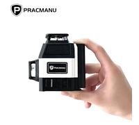 Pracmanu - Mini niveau Laser 12 lignes, niveau 3D à nivellement automatique, croix horizontale et verticale à 360 °, lignes de faisceau Laser vert Set 2