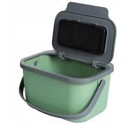 Practic Mini Bini Poubelle à déchets biologiques, 4,5 l, récipient filtrant parfumé dans le couvercle, poubelle à déchets bio (vert avec couvercle gris)
