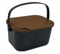 Poubelle bio, capacité 4,5 litres, noir avec couvercle marron, Mini Bini Practic noir avec couvercle marron