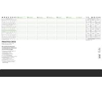 Practica 2025 Sous-main 59,5 x 37 cm - 1 semaine sur 1 feuille - 52 feuilles - Avec support en carton solide - Avec barre de protection noire - 102-1020