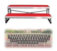 Practicable De Chœur Portable, Escalier De Scène Pliable Cadre En Acier | Surface Antidérapante, Support De Podium Et Gradins for Écoles, Églises Et Photos De Groupe(2tier)
