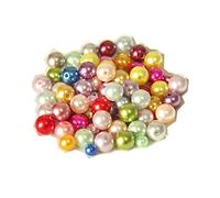 Practical and Attractive100 pièces 6mm perles de verre rondes avec trou bricolage perles artisanat fausses petites perles pour la fabrication de bijoux couleur aléatoire